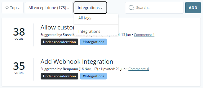 Search by tags