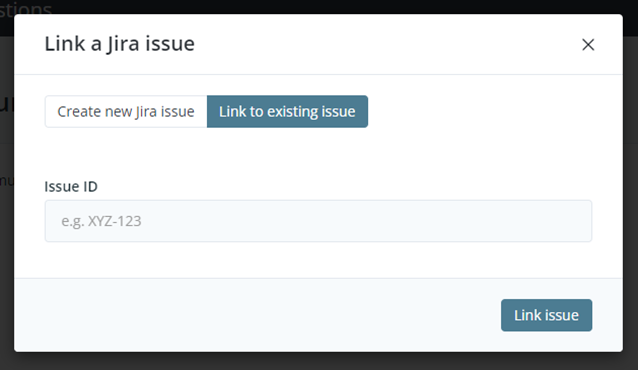 Screenshot of Feature Upvote’s ‘Create a Jira issue’